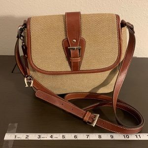Vintage Etienne Aigner Canvas with Leather Trim Crossbody